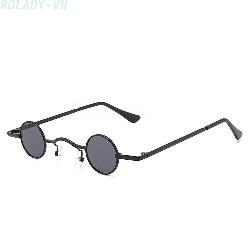 #ROYALLADY#Retro For punk Round Sunglasses Metal Frame UV380 PC Lens Unisex Fashion Eyewear
