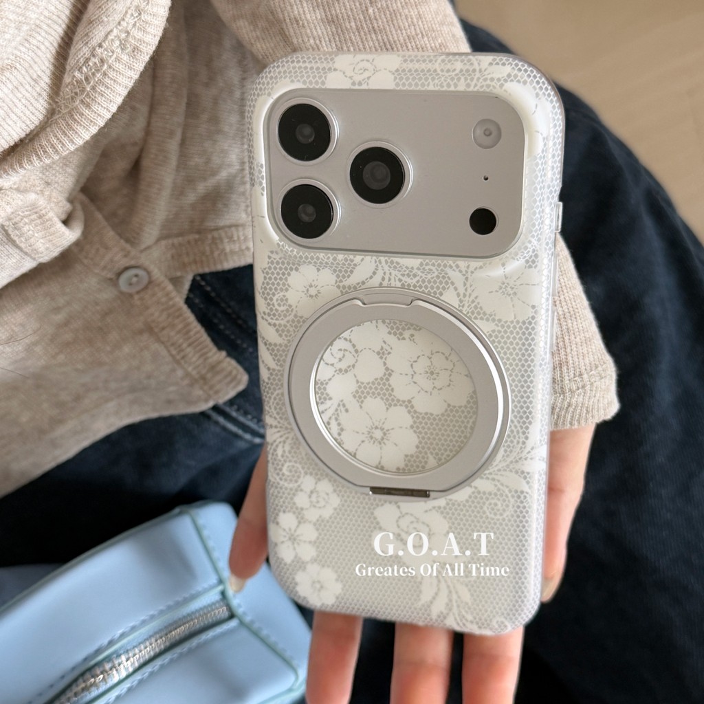 G.O.A.T Fulcrum Misty Trắng Ren Thích Hợp Cho iPhone 17 Pro Max iPhone 17 15 16 Pro Max Bảo Vệ Chống