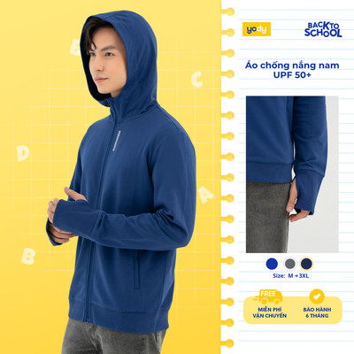 Áo khoác chống nắng nam YODY có mũ chất liệu cao cấp cản tia UV thoải mái MEJA25A037