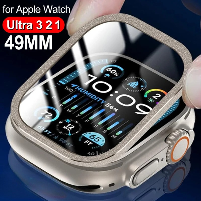 Đồng Hồ Bảo Vệ Màn Hình Chống Rơi Cho Apple Watch Ultra3 Ultra2 Kính Cường Lực Siêu + Hợp Kim Titan 