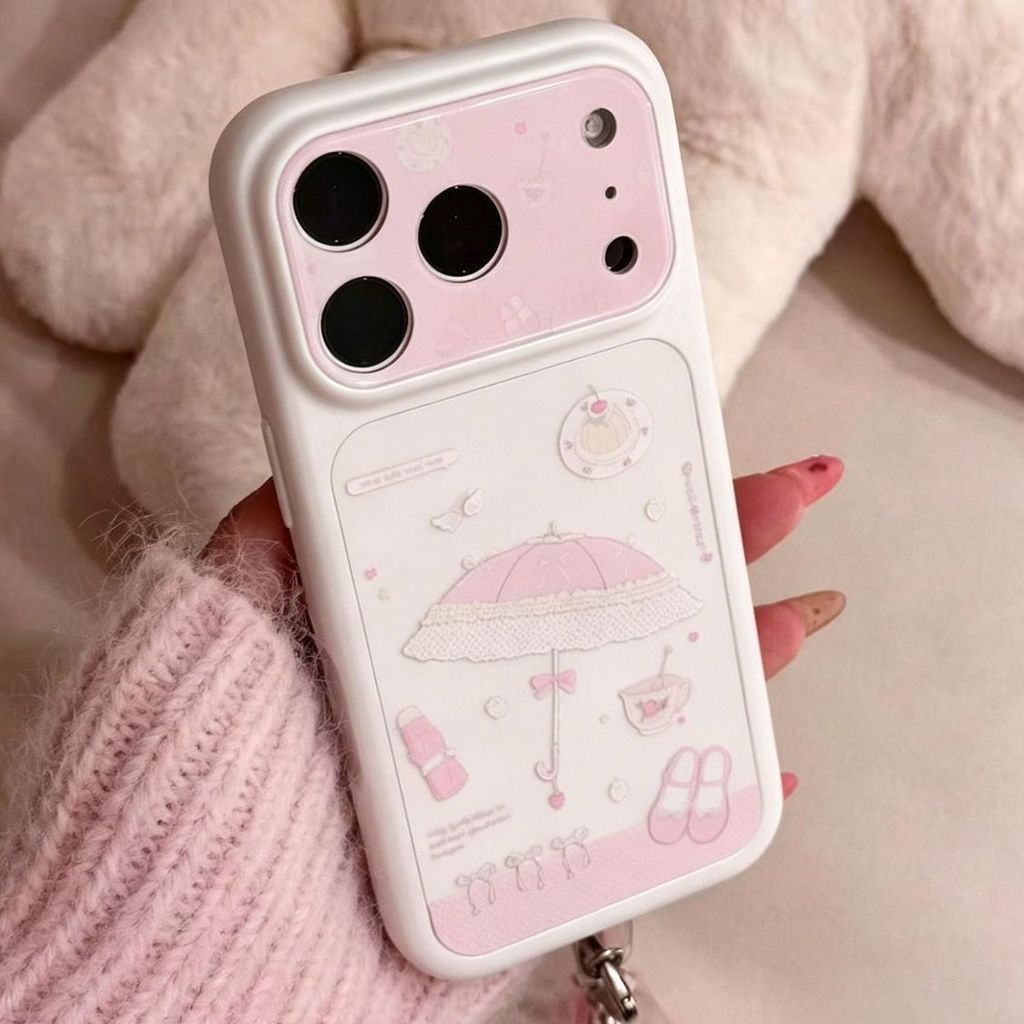 Ốp Điện Thoại 17Promax Cửa Sổ Lớn Ô Màu Hồng Dễ Thương Thích Hợp Cho iPhone 11 12 13 14 15 16 17prom