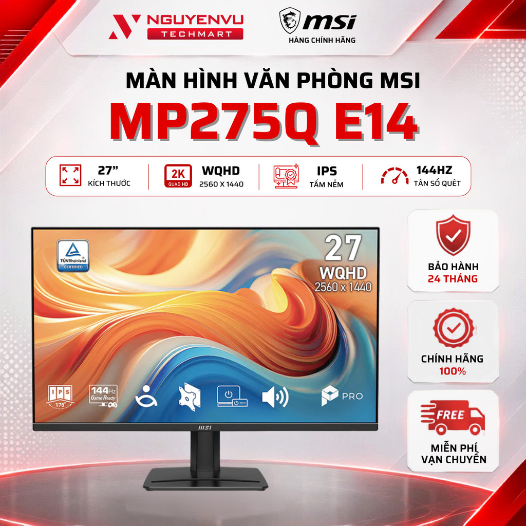 Màn Hình MSI Pro MP275Q E14 27 Inch (WQHD/IPS/144Hz/1ms) - Bảo Hành 2 Năm