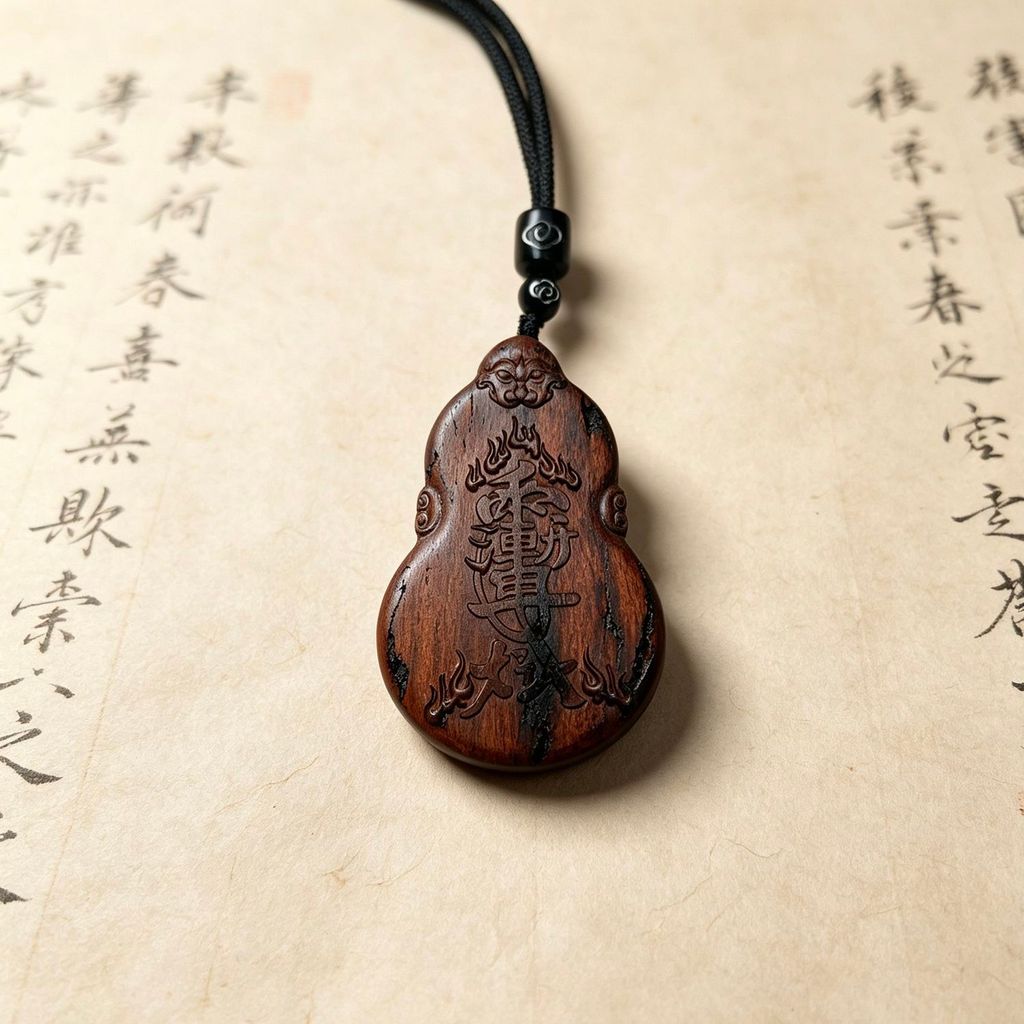 Lightning Jujube Gỗ Bầu Thunder Order Mặt Dây Chuyền Đạo Giáo Điều Cấm kỵ Hòa Bình Mặt Dây Chuyền Li