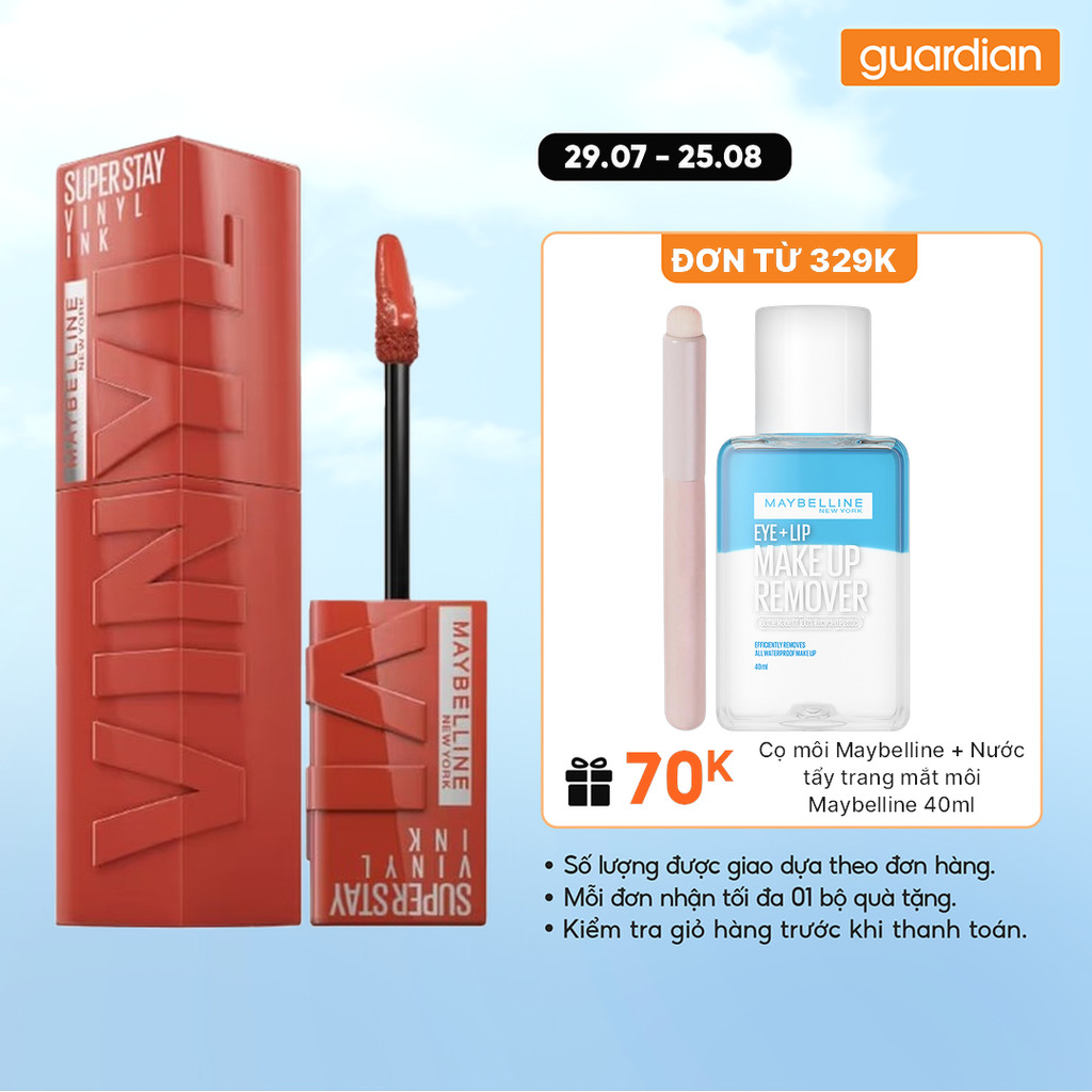 Son Kem Bóng Maybelline Super Stay Vinyl Ink #125 Keen Hồng Đào Đất 4.2ml