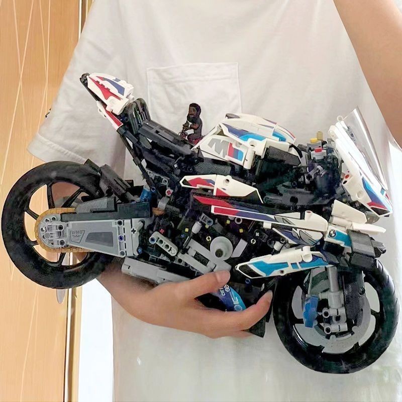 Tương thích với Lego BMW M1000rr Khối xây dựng xe máy Cậu bé Loại lớn Món quà đồ chơi giáo dục có độ