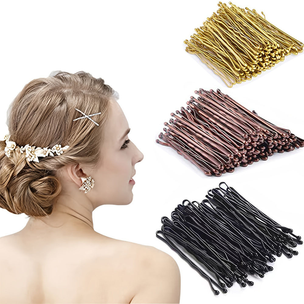 .CM Đậm Phẳng Kẹp Vàng Nâu Bên Kẹp Tóc Gãy Kẹp Tóc Tóc Cô Dâu Nĩa Tóc Mũ Đội Đầu 2026.8.8