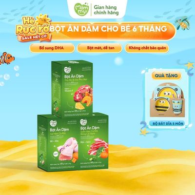 Bột ăn dặm cho bé Mămmy từ 6 tháng tuổi: Bắp non, Yến mạch, Trái cây mùa hè, thịt bò bí đỏ, gà hầm cà rốt, sườn non 140g