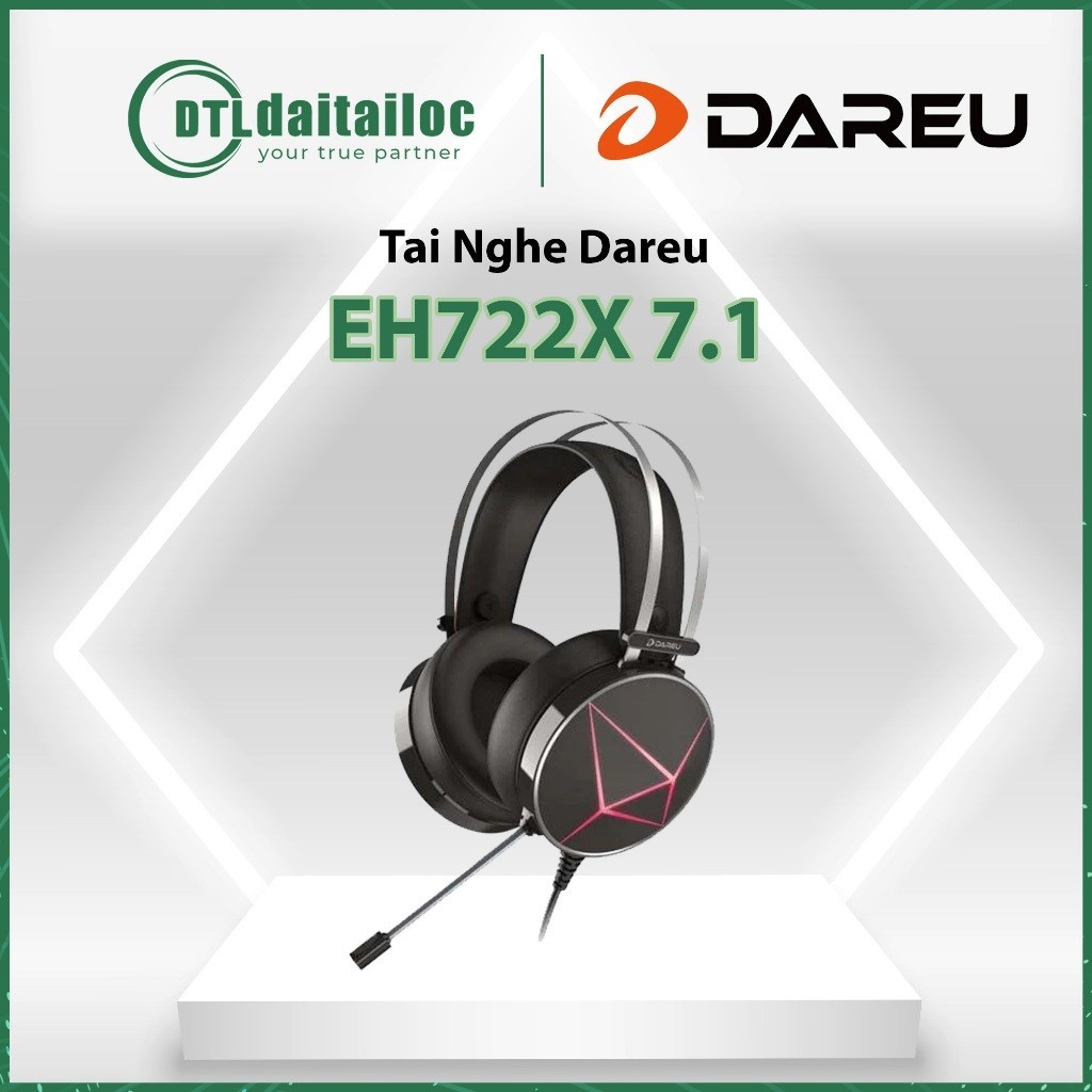 Tai Nghe DareU EH722X Pro 7.1 Black - Hàng Chính Hãng | Bảo hành 12 Tháng