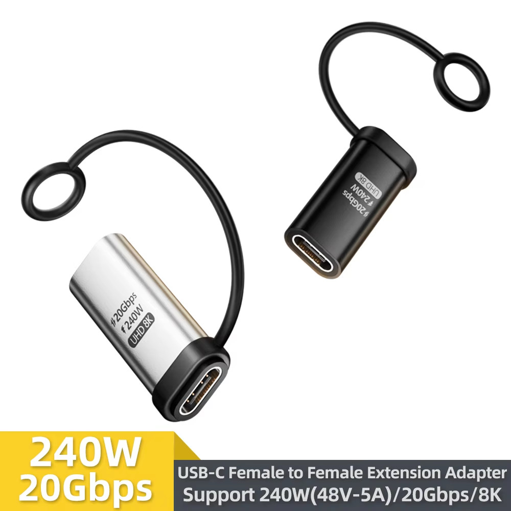 240W PD USB-C Nữ Sang Nữ Khớp Nối 20Gbps / 480Mbps Thunderbolt 4 / 3 Adapter Cho MacBook iPad Điện T