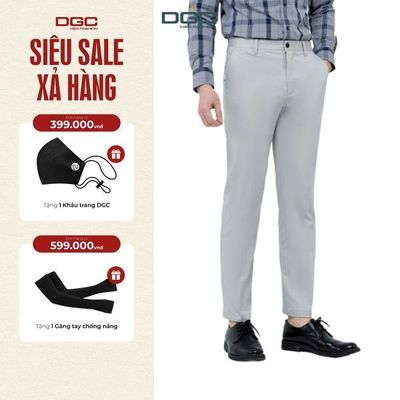 Quần kaki nam không ly DGCs - dáng suông, đứng dáng,co giãn nhẹ - SQKBC04M