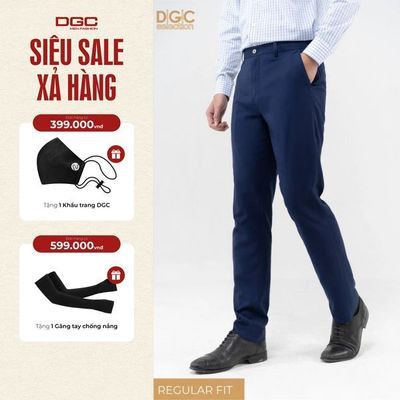 Quần âu nam không ly, Quần âu DGC được thiết kế dáng suông nhẹ vừa vặn, màu sắc trung tính-SQTBB05M