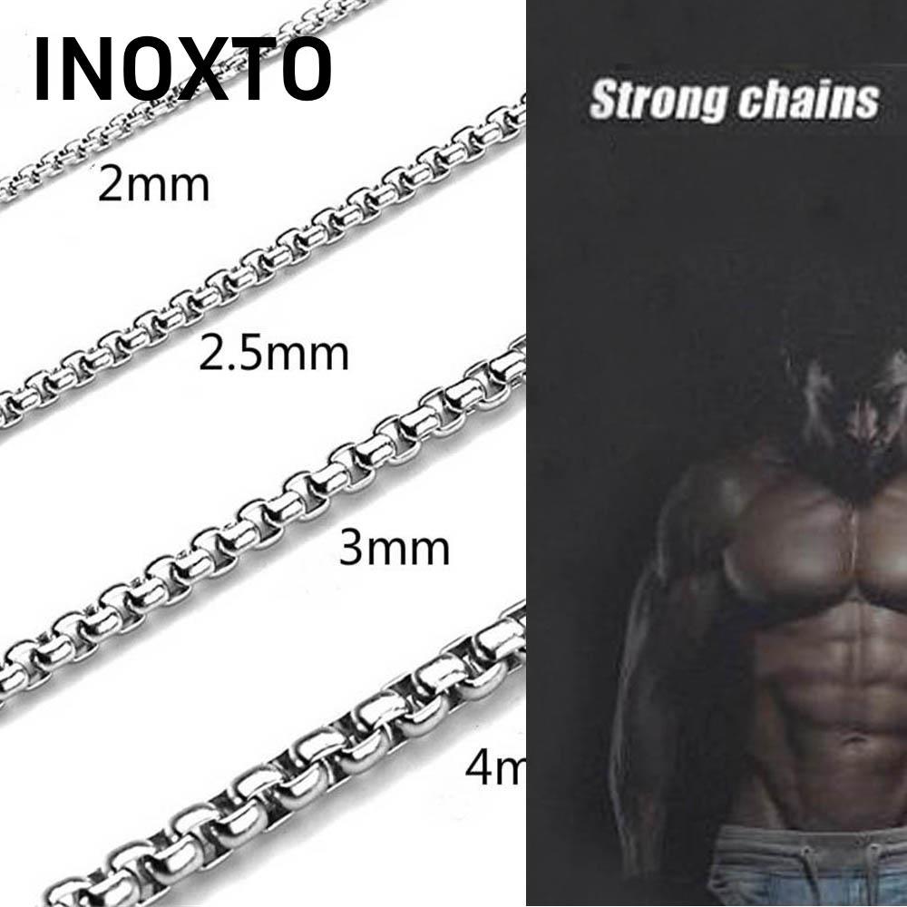 Vòng cổ inox INOXTO Tuyên bố tiệc Hip Hop màu bạc