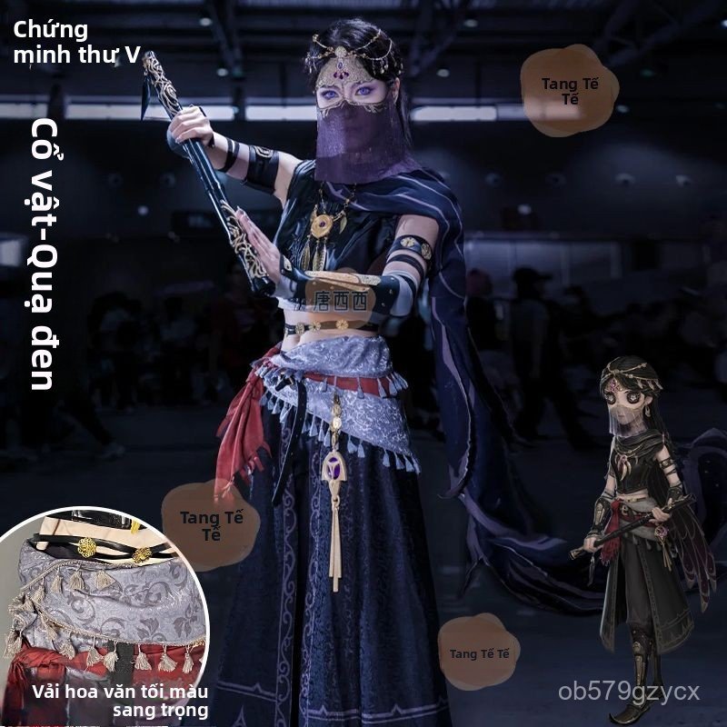 Trang phục cosplay Antique Dealer skin Black Raven game Identity V họa tiết đẹp