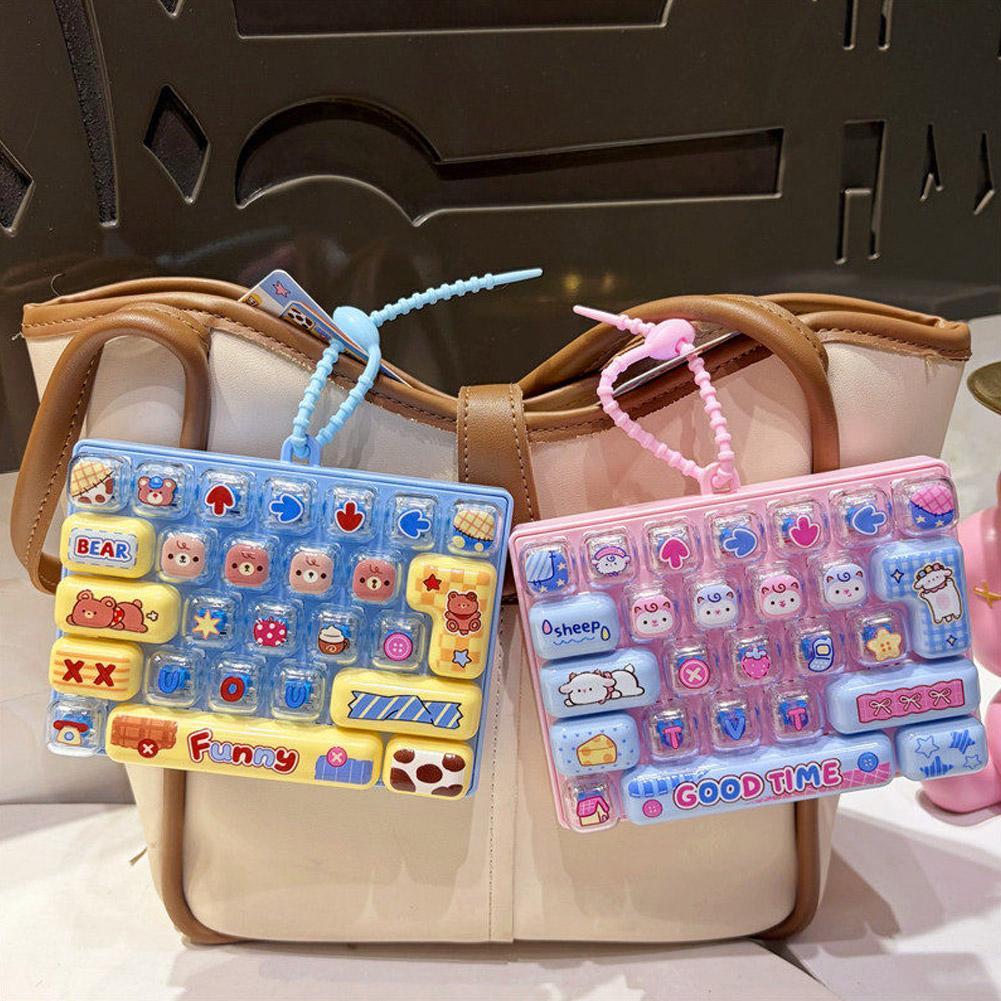 Macaron Màu Bàn Phím Móc Khóa Đồ Chơi Chìa Khóa Tự Làm Ngón Tay Móc Khóa Giải Nén Nút Keycap Đồ Chơi