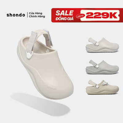 Dép Sục Unisex Shondo Clog Suke Nhựa Đúc Đi Mưa Tiện Lợi Đế Cao 4cm Nhiều Màu