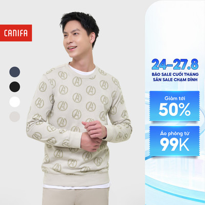 Áo nỉ nam CANIFA in hình Marvel 8TW25W005