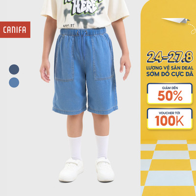 Quần short bé trai CANIFA ống rộng có túi chất liệu mềm mại 2BS26S004
