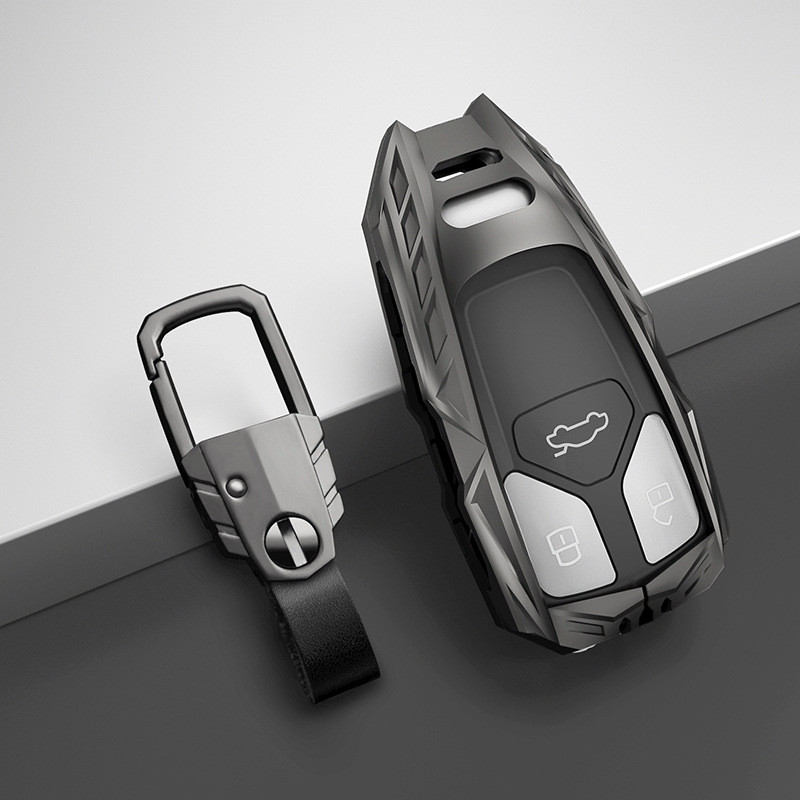 BÁN HOT-Audi Key Fob Cover Vỏ từ xa bằng kim loại cho A4L Q5 A5 Q7 2023 2024 2025