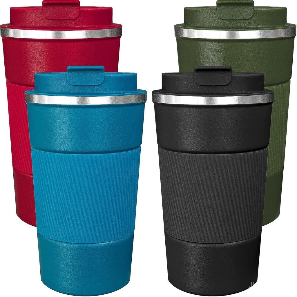 4 Pack Insulated Coffee Mug with Lid 17oz Travel Coffee Tumbler Stainless Steel Reusable Coffee Cups