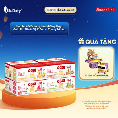 [COMBO 4 THÙNG 24 HỘP] Sữa uống dinh dưỡng Oggi Gold Pro Nhiều Vị hỗ trợ hấp thu, tiêu hóa - Hộp 110ml