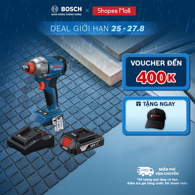 Máy bắt ốc vít dùng pin Bosch GDX 18V-285 (SOLO) + Pin GBA 2.0Ah / Bộ Sạc GAL 18V-20 (MỚI)