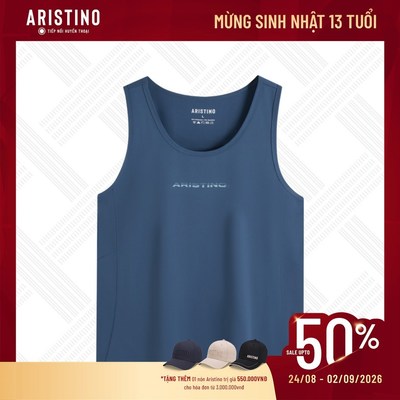 Áo Ba Lỗ Tanktop Nam logo Aristino thiết kế nam tính, dáng suông thoải mái vận động ATT003AS0