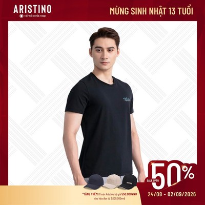 Áo Thun Nam Aristino Cổ Tròn Regular Fit Cotton Organic ATS022S3