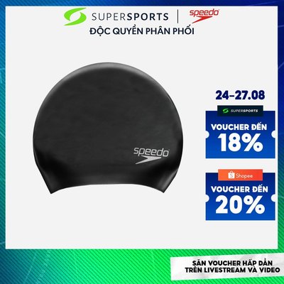 Nón Bơi Người Lớn Speedo Long Hair - Đen - 8-061680001 ADS04 LS200
