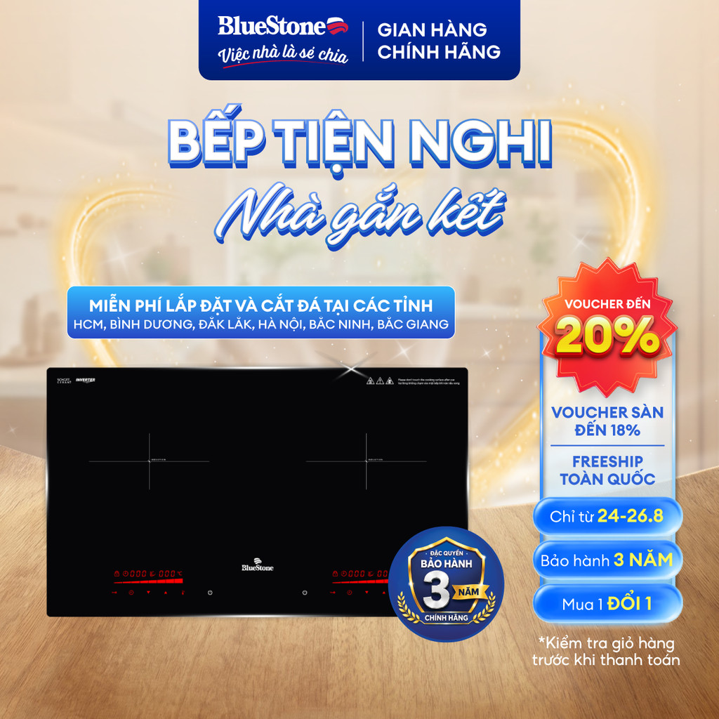Bếp Điện Từ Đôi Bluestone ICB-6948 - 5200W - Mặt kính Schott Ceran