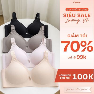 Áo lót bầu gom ngực, nâng ngực siêu nhẹ không gọng chống chảy xệ chất liệu su co giãn đàn hồi áo ngực A27 L'AMME