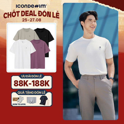 Áo Thun Nam ICONDENIM Trơn ProCool New Gen Seam Sealing Form Slim Fit ATID0559