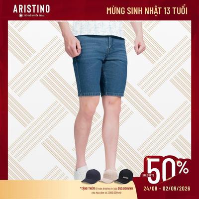 Quần Short Jean Nam Aristino Regular Fit AJH005AS0