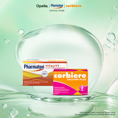 Bộ 1 Thực Phẩm Bảo Vệ Sức Khỏe Pharmaton Vitality Dạng Vỉ Hộp 50 Viên + Thực phẩm BVSK Corbiere Calcium Plus