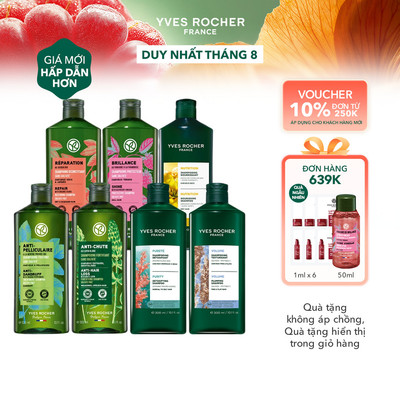 Dầu gội thiên nhiên Không Sulfate Không Silicone Yves Rocher Shampoo 300ml (nhiều phân loại)