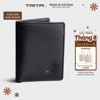 Ví nam da bò Trita (Thời trang nam dáng đứng - Ví da RVN20) Bagsmart