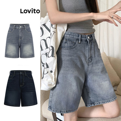 Lovito Phong cách thường ngày Quần short bỏ túi Quần short Denim xuân hè dành cho nữ LNA19020 (Nhiều màu)