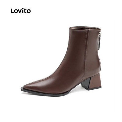 Lovito Giày boot nữ vải dệt đặc biệt thanh lịch LFA103123