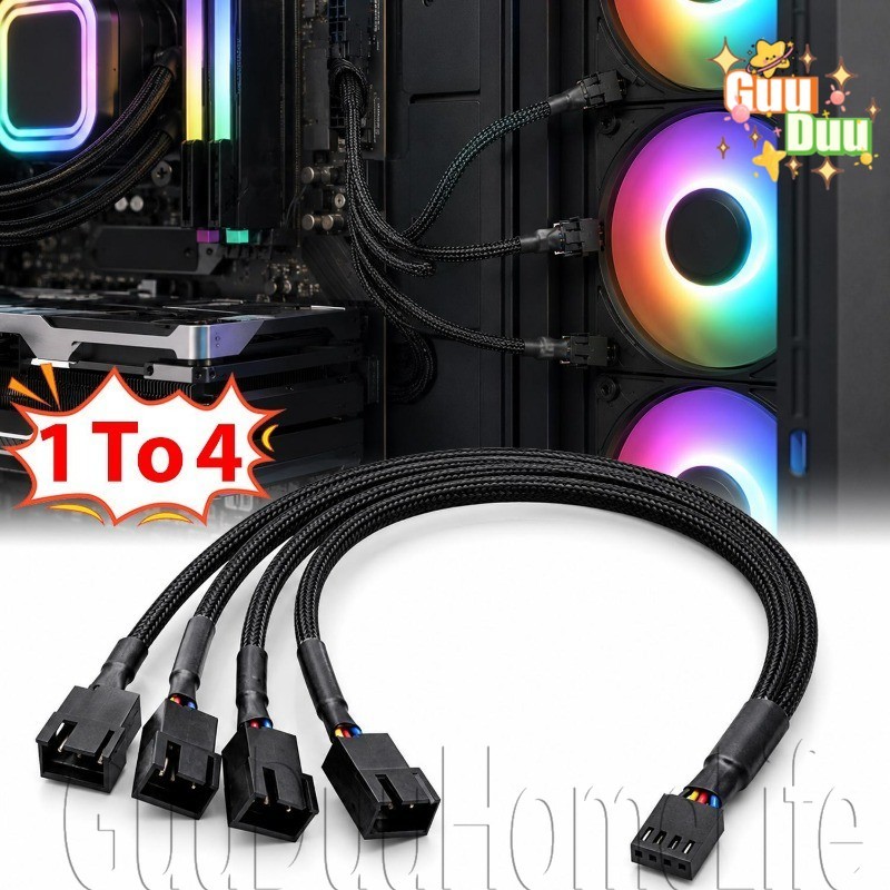 [GUUDUU] Cáp nối dài 1 đến 4 - Cáp nguồn tay quạt CPU - Cáp chuyển đổi 4 chân - Bộ chia PWM 2 / 3 / 