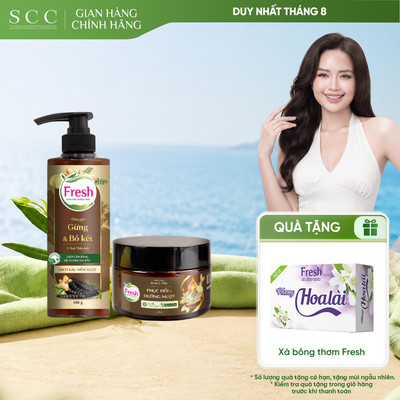 Combo 1 Dầu Gội Fresh Thảo Mộc Dưỡng Sinh 480g Và 1 Kem Ủ Tóc Fresh TMDS Giúp Phục hồi & Dưỡng mượt Tóc hư tổn 220g