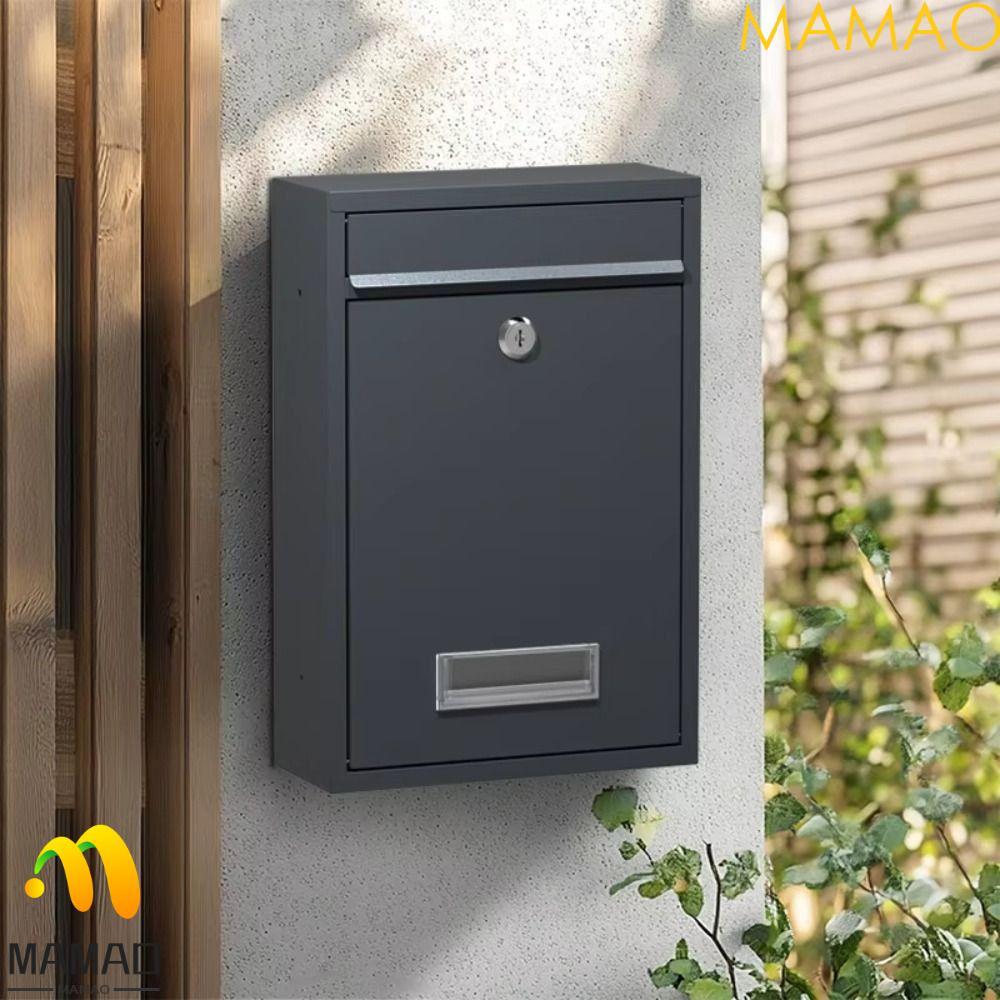 Hộp thư treo tường MAMAO, Hộp chữ thiếc sắt chống mưa, Hộp thư Cửa sổ trong suốt Chống rỉ sét với 2 