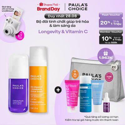 Bộ đôi trẻ hóa & làm sáng da Longevity Serum & 25% Vitamin C + Glutathione Serum 2250-1490