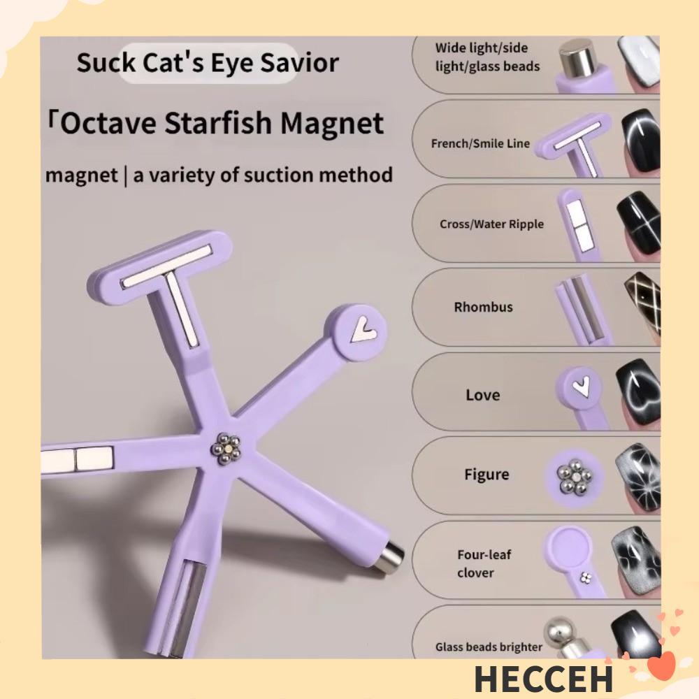 HECCEH Cat Eye Magnetic Nail Art Tool, DIY Starfish Cat Eye Nail Art Stick, Moon Daisy Love 8 trong 
