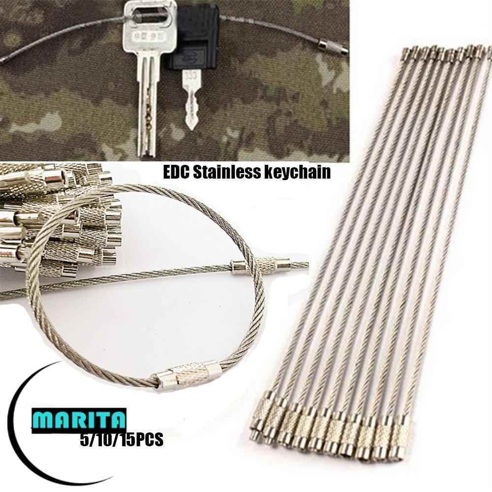 MARITA 5 / 10 / 15 Cái EDC Móc Khóa Khóa Móc Khóa Dây Cáp Chất Lượng Cao Vít Chìa Khóa