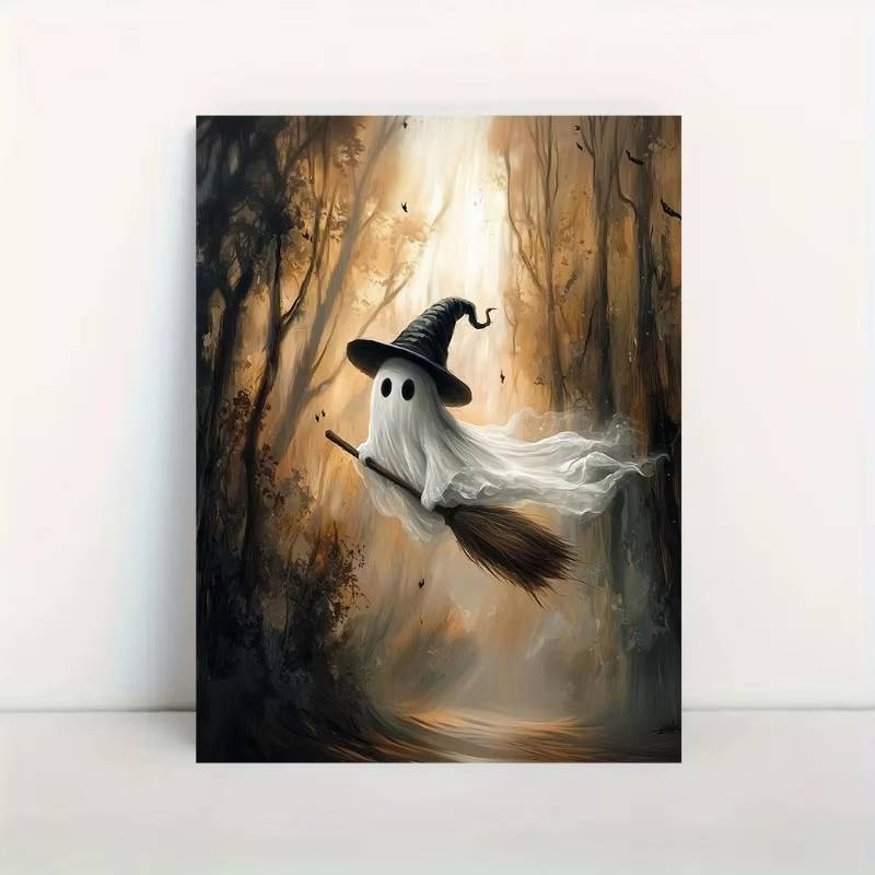Halloween Ma Poster Dễ Thương Ma Rừng Canvas In Poster Nghệ Thuật Treo Tường Lễ Hội Trang Trí Painti