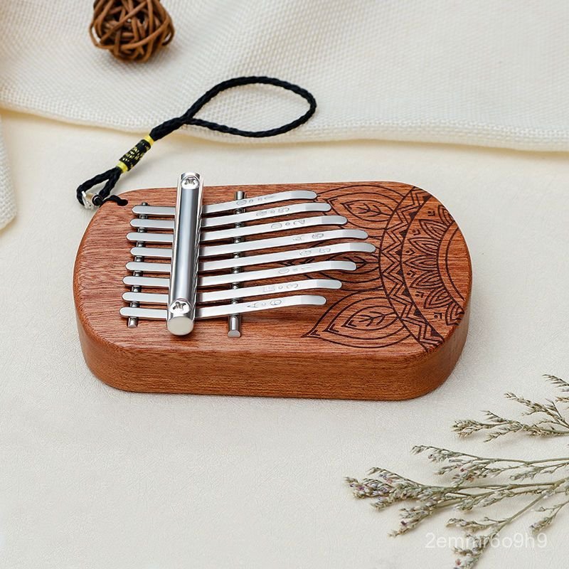 Trong8Đàn piano ngón tay mini làm bằng gỗ Sapele mini Đàn kalimba kalimba Nhạc cụ