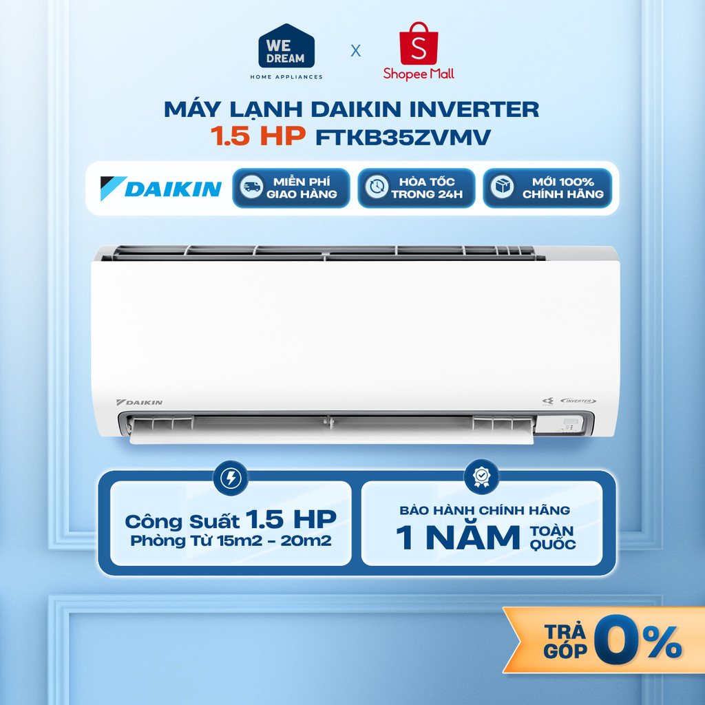 [MIỄN PHÍ GIAO HÀNG] FTKB35ZVMV - Máy Lạnh Daikin Inverter 1.5 HP FTKB35ZVMV - Hàng Chính Hãng, Hàng
