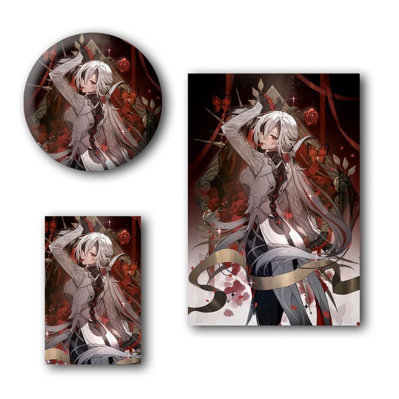 Genshin Impact / Arlecchino / Genshin Arlecchino Huy Hiệu Mặt Dây Chuyền Fancy Bưu Thiếp Photocard /