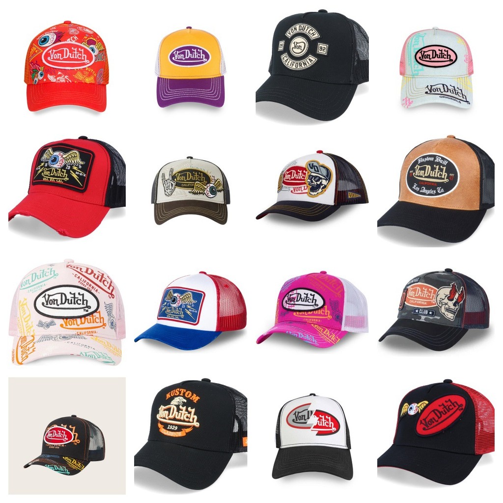 Mũ bóng chày lưới VON Mỹ Unisex thêu kem chống nắng thêu DUTCH Trucker Hat