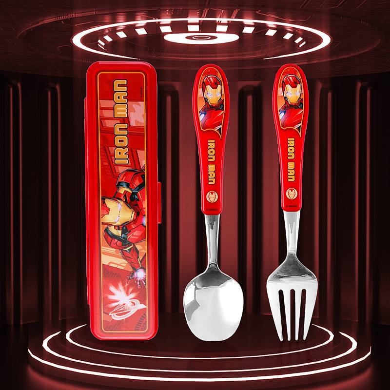 Marvel Spider-Man Spoon Fork Box Children Cartoon Spoon Tableware Baby Boy 304 Stainless Steel kBbi
