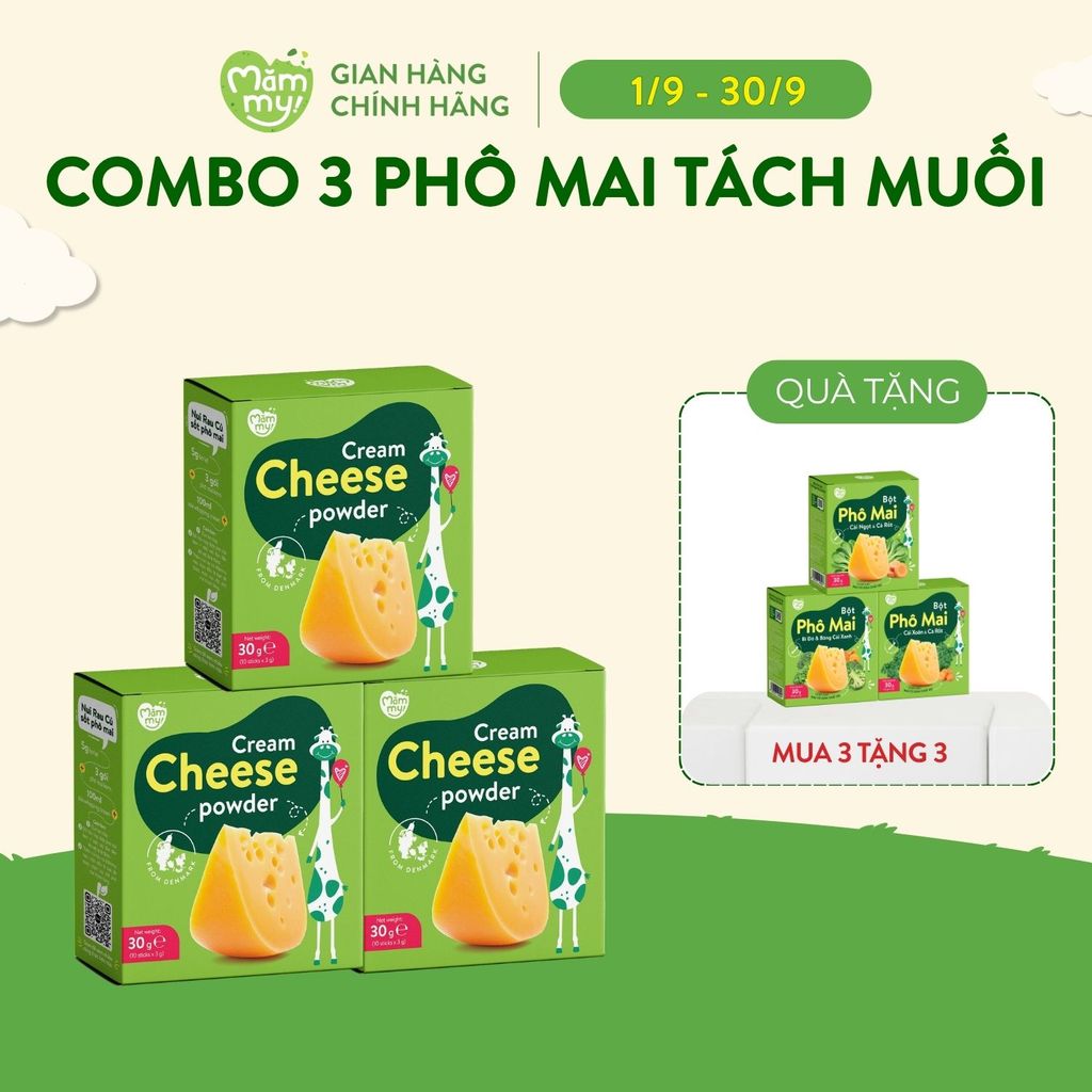 Bột phô mai tách muối Mămmy vị rau củ dùng cho bé từ 6 tháng tuối